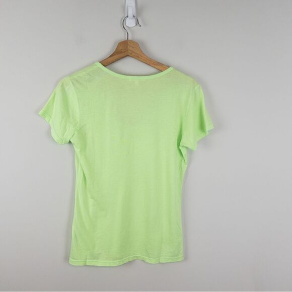 Sundry Womens Pop Lime Green Scoop Neck Tee Size Small 0 Neon Modal Casual - Picture 8 of 9
